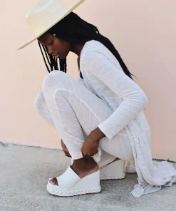 Elene Wedges Ivory Leather