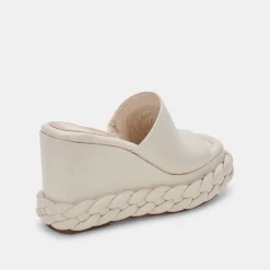 Elene Wedges Ivory Leather