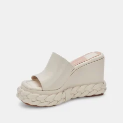 Elene Wedges Ivory Leather