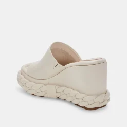 Elene Wedges Ivory Leather