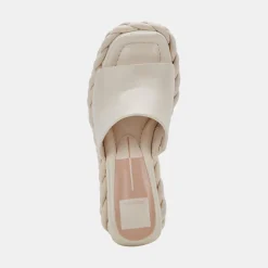 Elene Wedges Ivory Leather