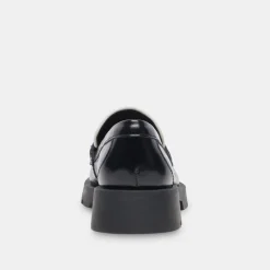 Elias Flats Black White Crinkle Patent