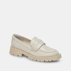 Elias Flats Off White Crinkle Patent