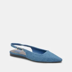 Elley Flats Blue Denim