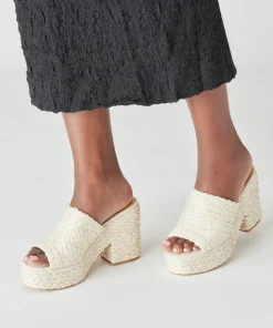 Elora Heels Off White Raffia