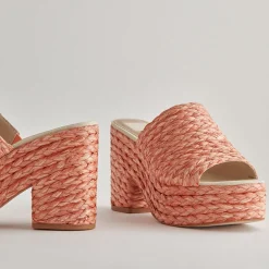 Elora Heels Orange Raffia