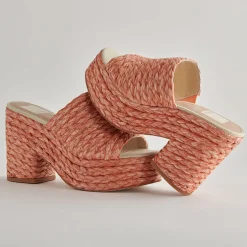 Elora Heels Orange Raffia