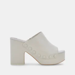 Emol Heels Ivory Leather