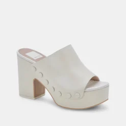 Emol Heels Ivory Leather