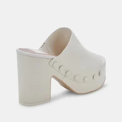 Emol Heels Ivory Leather