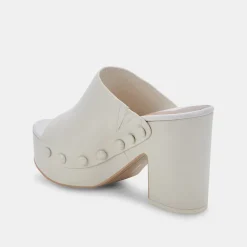 Emol Heels Ivory Leather