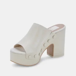 Emol Heels Ivory Leather