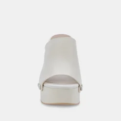 Emol Heels Ivory Leather