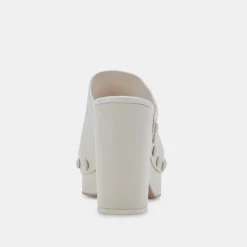 Emol Heels Ivory Leather