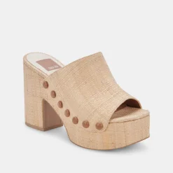 Emol Heels Lt Natural Raffia