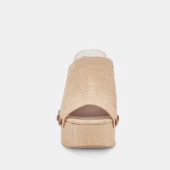 Emol Heels Lt Natural Raffia