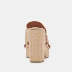 Emol Heels Lt Natural Raffia