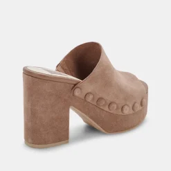 Emol Heels Mushroom Suede