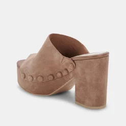 Emol Heels Mushroom Suede