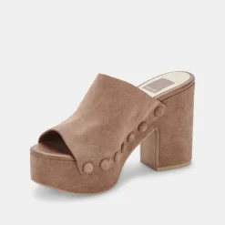 Emol Heels Mushroom Suede