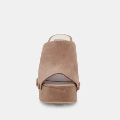 Emol Heels Mushroom Suede