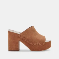 Emol Heels Pecan Suede