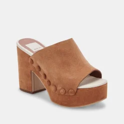 Emol Heels Pecan Suede