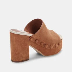 Emol Heels Pecan Suede