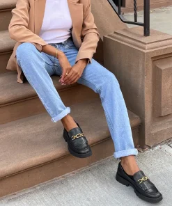 Erna Flats Black Leather