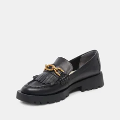 Erna Flats Black Leather