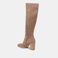 Fynn Wide Calf Boots Truffle Suede
