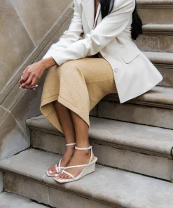 Gemini Wedges Ivory Leather