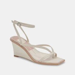 Gemini Wedges Ivory Leather