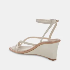 Gemini Wedges Ivory Leather