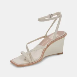 Gemini Wedges Ivory Leather