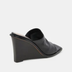 Gilded Wedges Black Leather