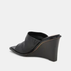 Gilded Wedges Black Leather