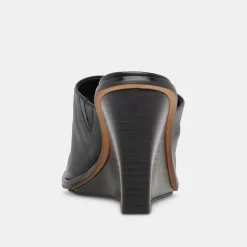 Gilded Wedges Black Leather