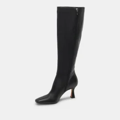 Gyra Wide Calf Boots Black Leather