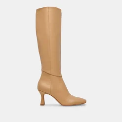 Gyra Wide Calf Boots Tan Leather