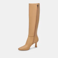Gyra Wide Calf Boots Tan Leather