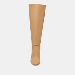 Gyra Wide Calf Boots Tan Leather