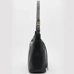 Hana Shoulder Bag Black Leather