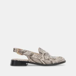 Hardi Loafers Black White Embossed Snake