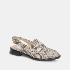Hardi Loafers Black White Embossed Snake