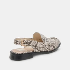 Hardi Loafers Black White Embossed Snake