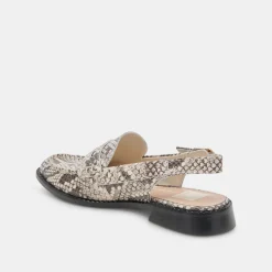 Hardi Loafers Black White Embossed Snake