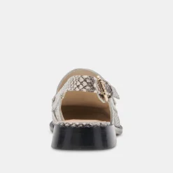 Hardi Loafers Black White Embossed Snake