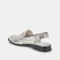 Hardi Loafers Silver Crackled Leather