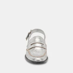 Hardi Loafers Silver Crackled Leather